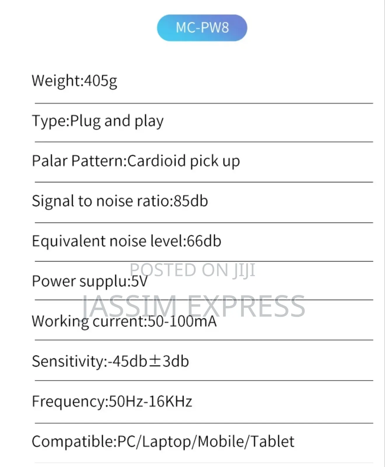 Jmary Professional Usb Hypercardioid Microphone