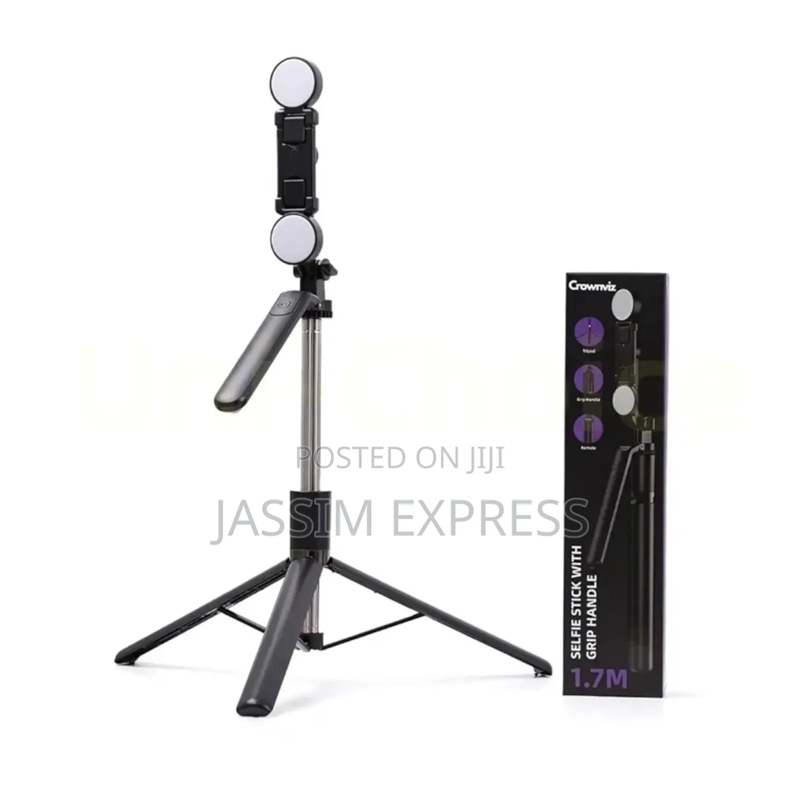 እስከ 1.75m መርዘም የሚችል ለስልክ ለdslr ካሜራም የሚሆን Selfi Stick Tripod ከlight ጋር