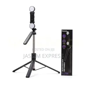 እስከ 1.75m መርዘም የሚችል ለስልክ ለdslr ካሜራም የሚሆን Selfi Stick Tripod ከlight ጋር