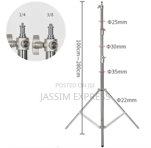 ለሁልም አይነት Lights የሚሆን Stainless Steel Lightstand Heavy Duty(Max 2.8m)