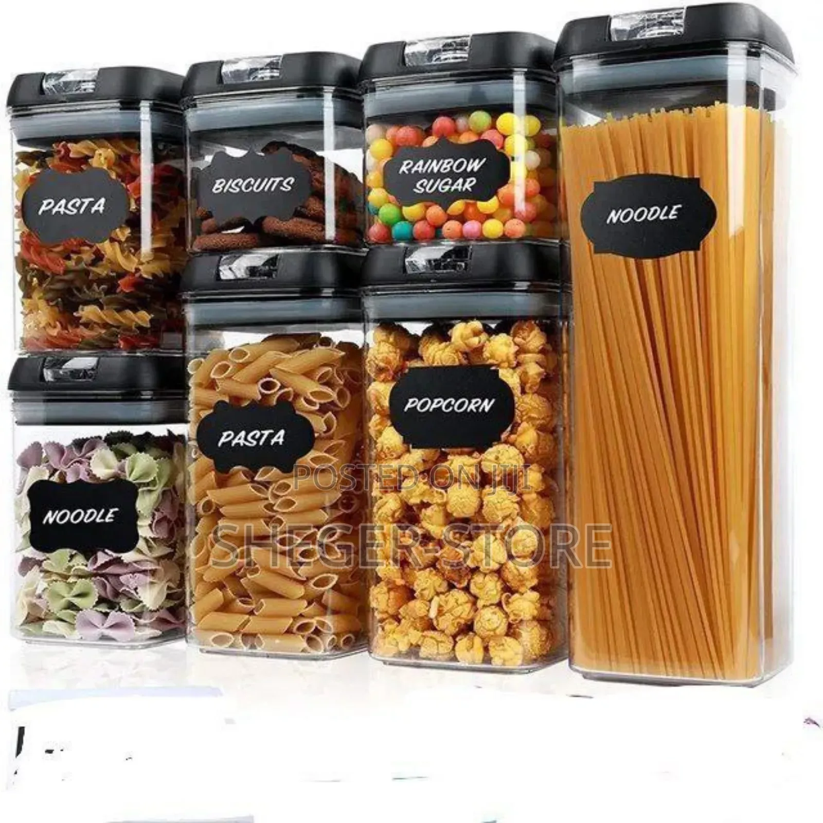 Cereals and Spices Storage(ፓስታ፣ ማኮረኒ፣ ኖድልስ፣ ምስር፣ እና ሌሎች ጥራጥሬዎች ማስቀመጫ