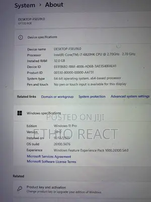 Laptop MSI MSI Sword 15 32GB Intel Core 7 HDD+SSD 1T