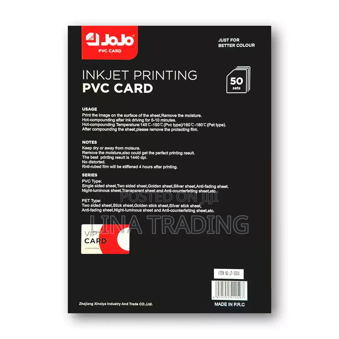Jojo PVC Sheet for Id,Fayda A4 50 Sheet