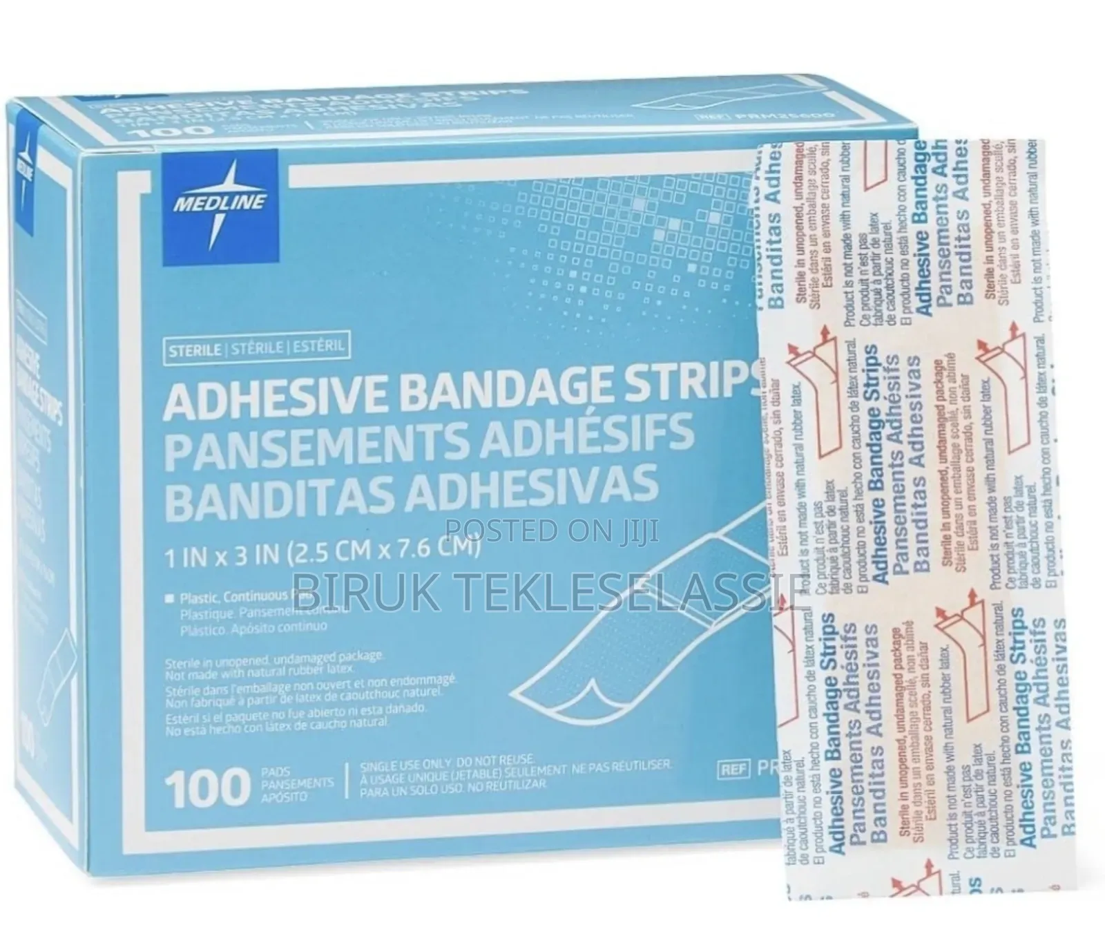 Medline Plastic Adhesive Bandages, 1 X 3 Inches, Box Of 100