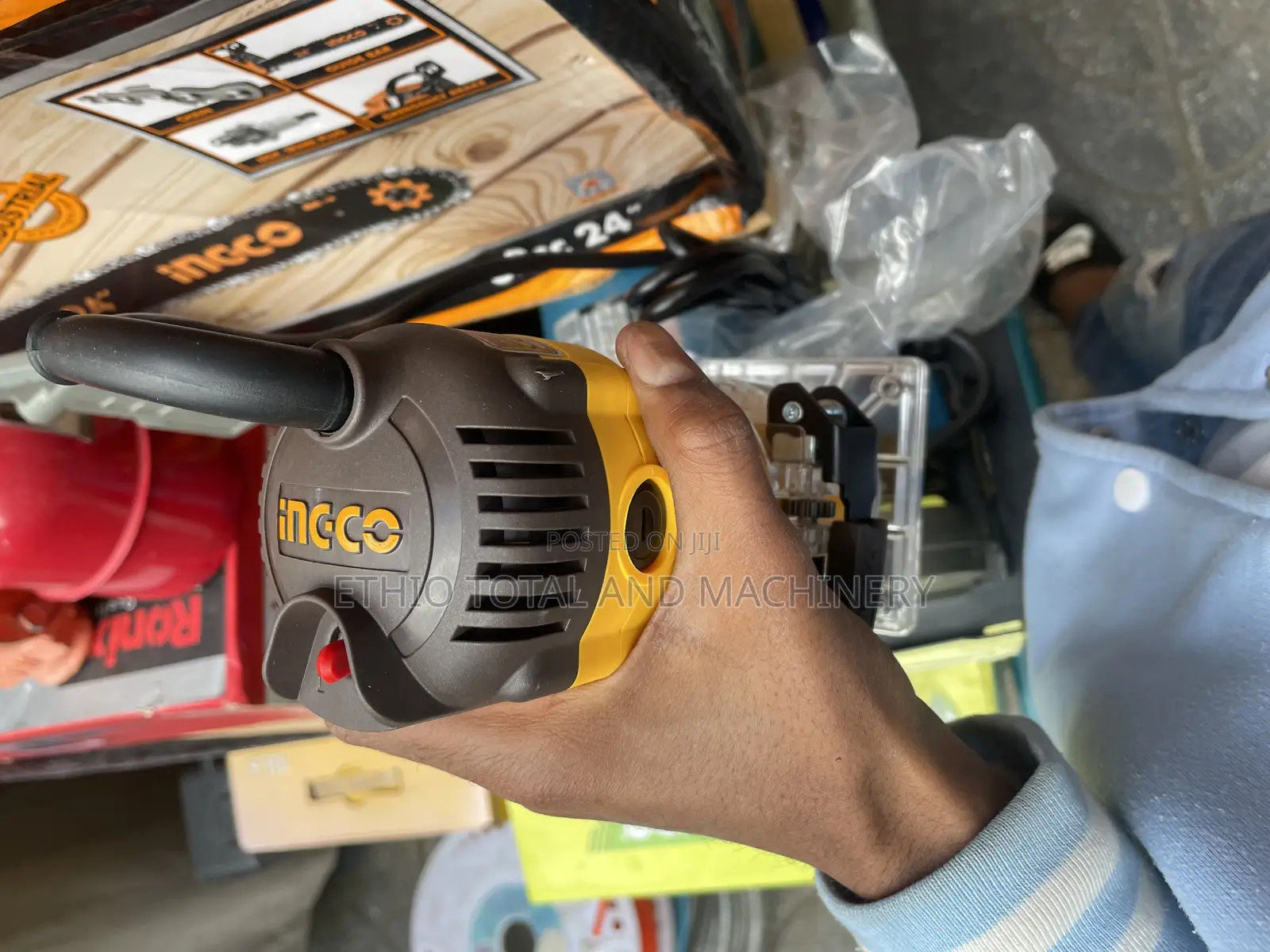 Ingco 600w Laminate Trimmer, Model Plm6001 Trimmer Palm Router 6 Mm