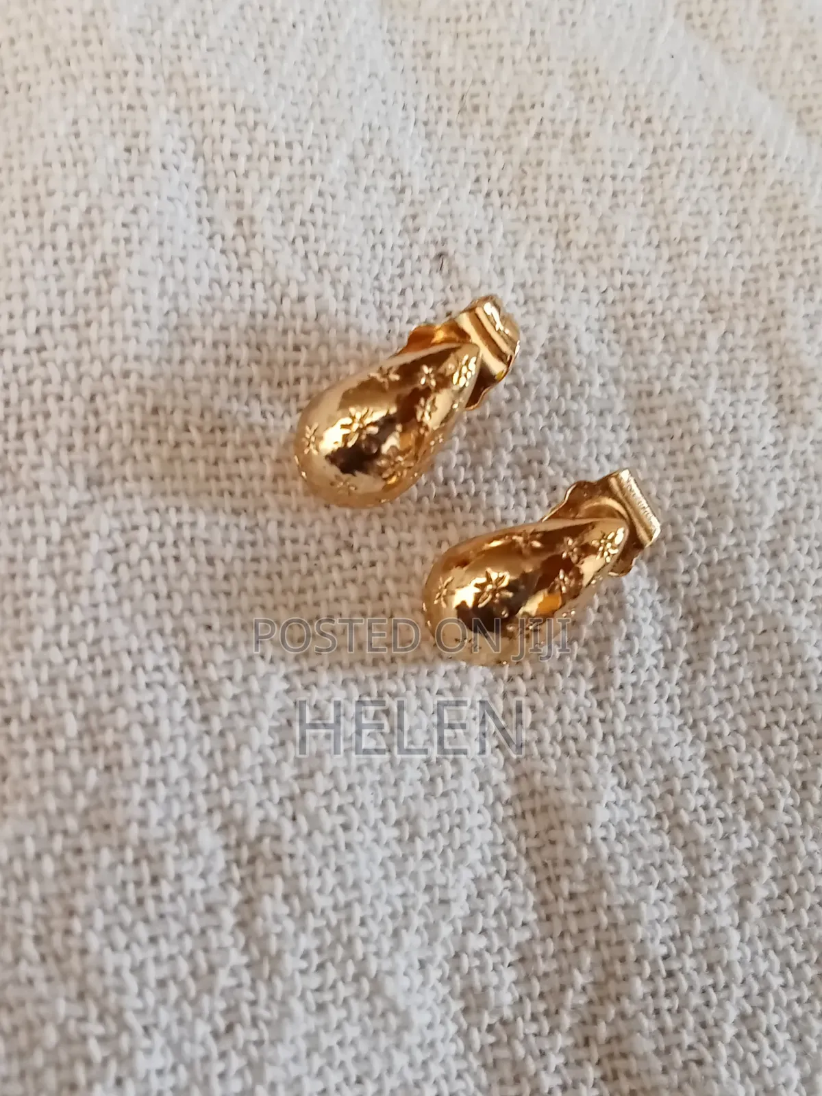 Small Gold Color Water Drop Stud Earring