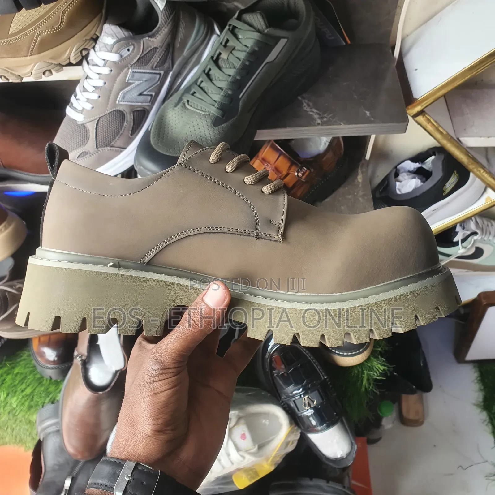 Fashion Chunky Sole Derby Boots [On Hand]
