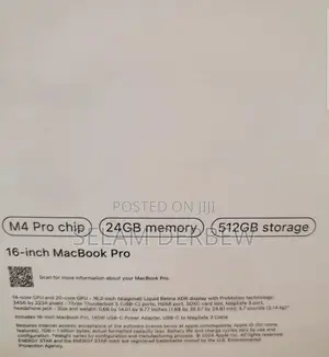 New Laptop Apple MacBook Pro 24GB Apple M4 Pro SSD 512GB