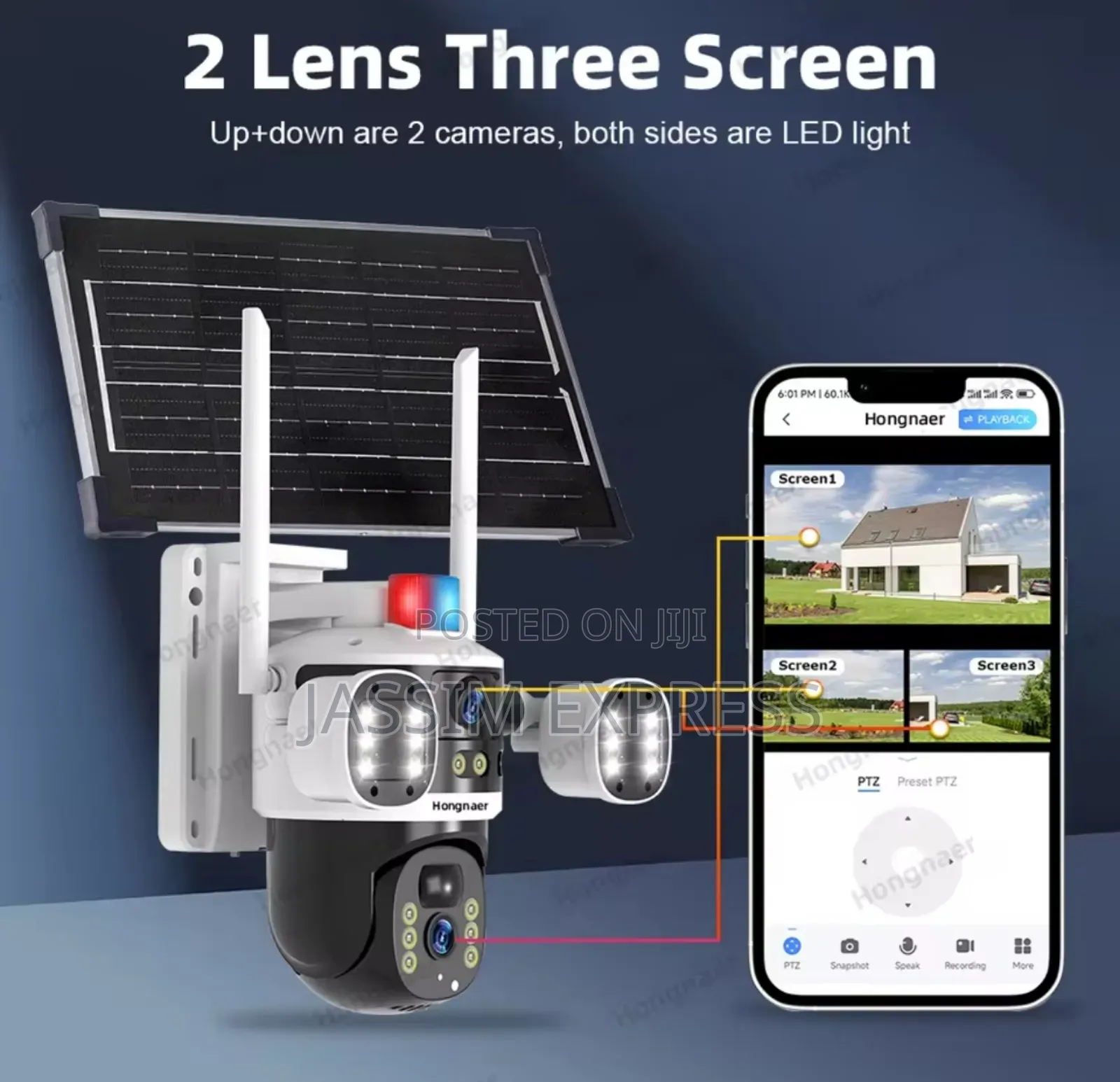 8mp የሆነ 4 Lens 5g ሲም ካርድ የሚቀበል PTZ Solar CCTV Camera(በማከፋፈያ ዋጋ)