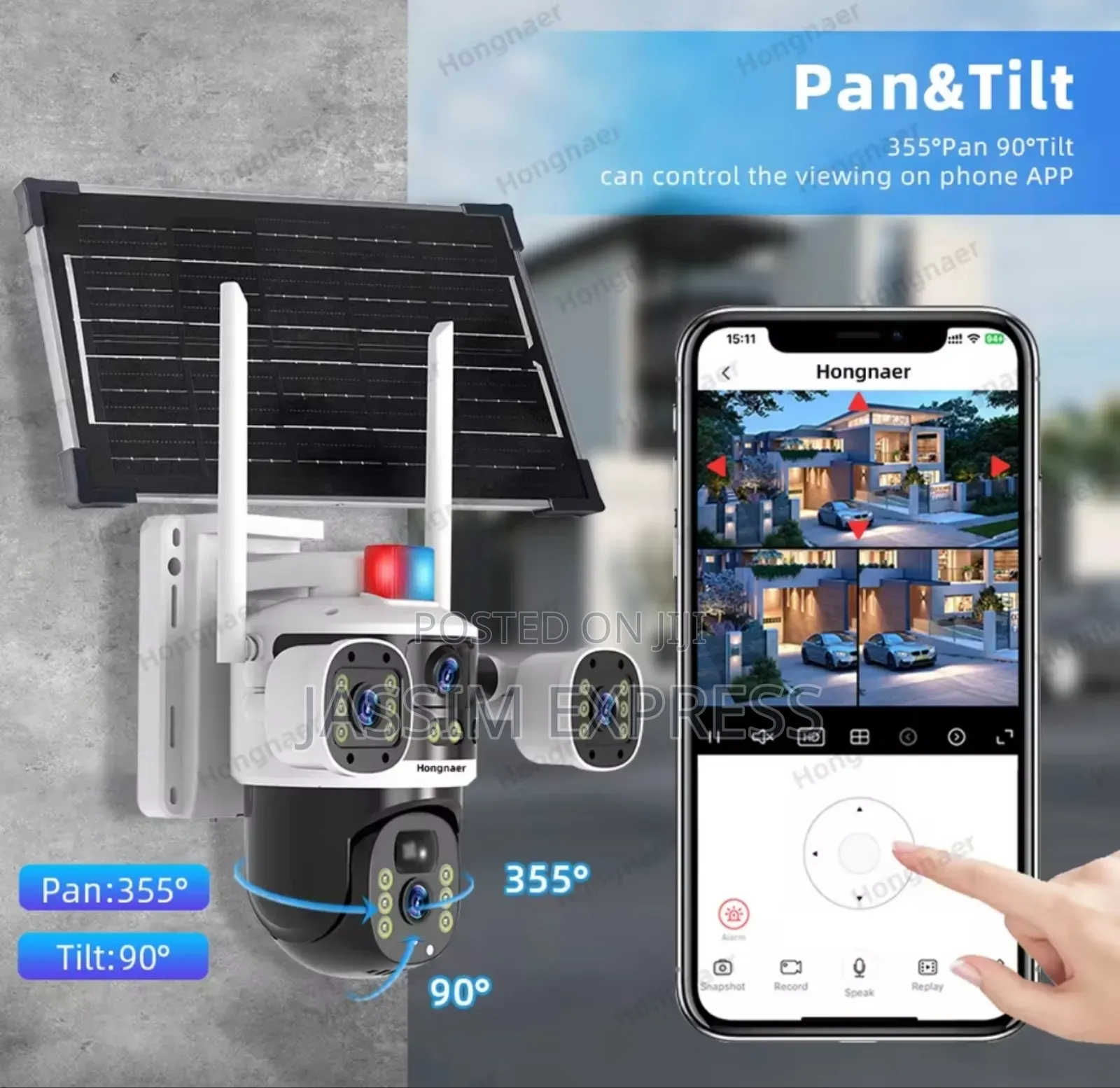 8mp የሆነ 4 Lens 5g ሲም ካርድ የሚቀበል PTZ Solar CCTV Camera(በማከፋፈያ ዋጋ)