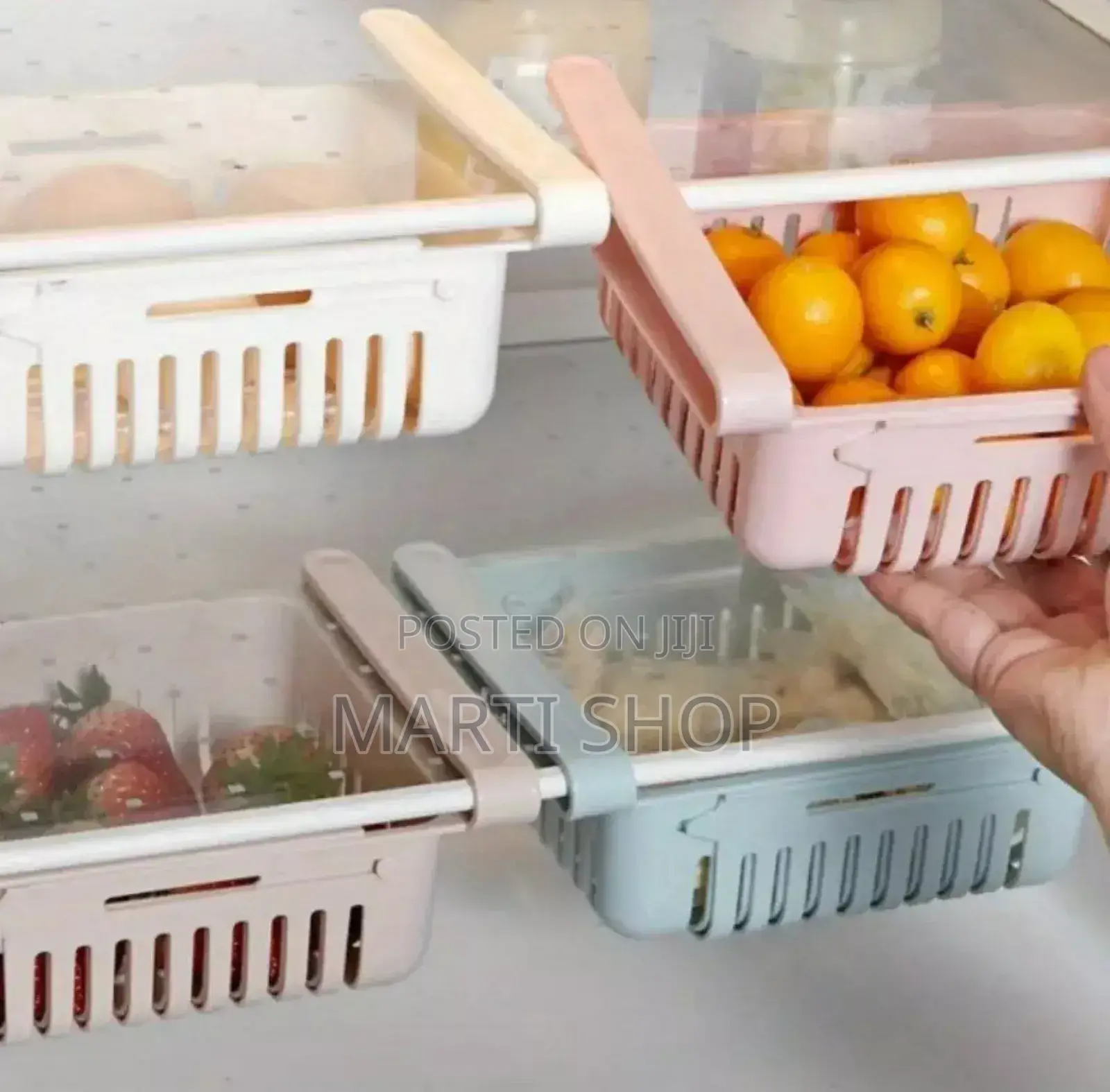 Expandable Plastic Space Saver Fridge Storage Rack Box Food
