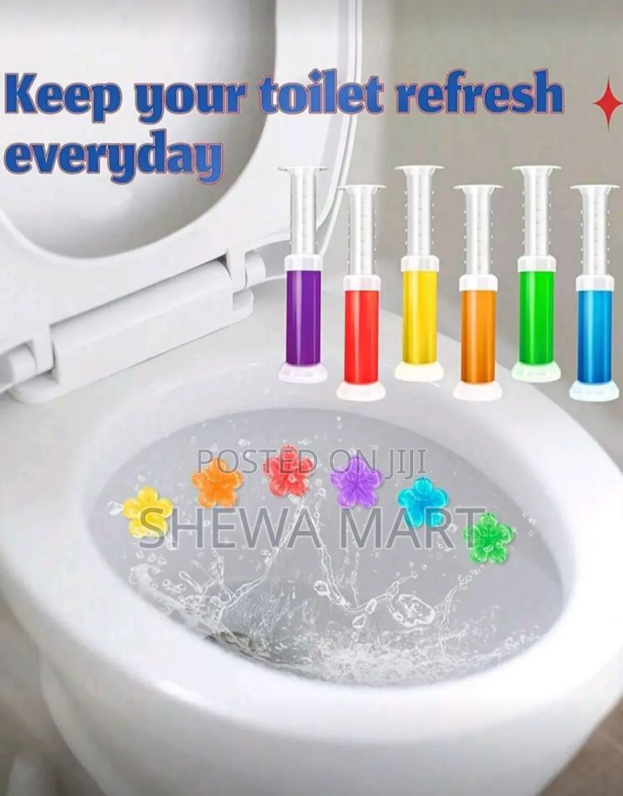Flower Fragrance Toilet Gel -Air Freshener, and Bowl Cleaner