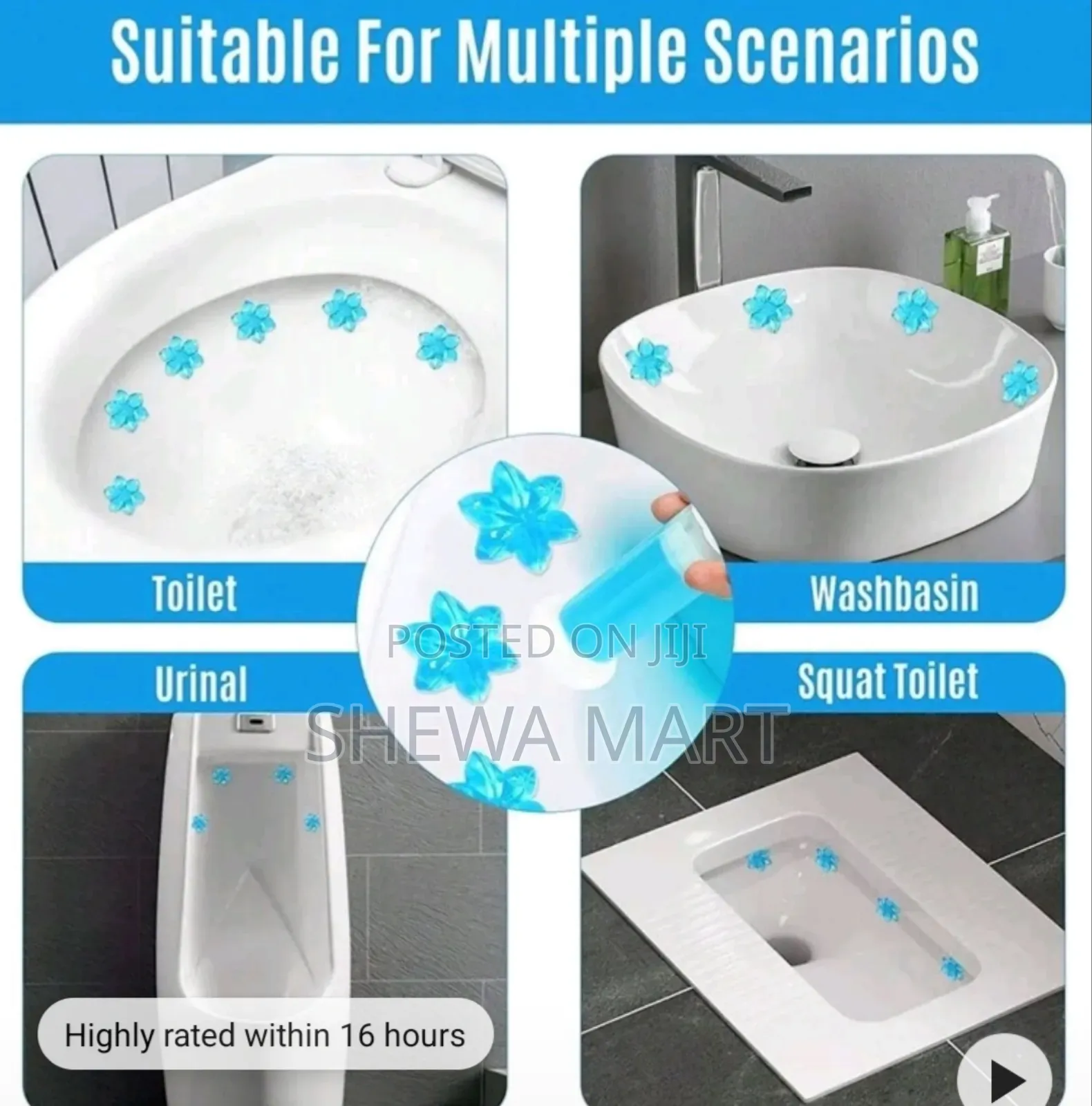 Flower Fragrance Toilet Gel -Air Freshener, and Bowl Cleaner