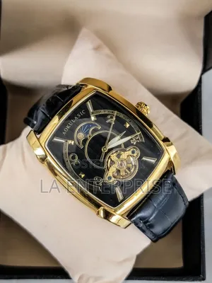 Genuine Black Leather Watch