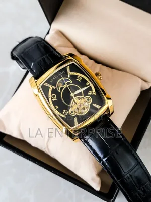 Genuine Black Leather Watch