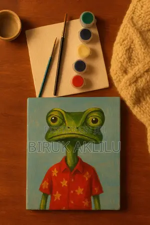 Photo - Mini Canvas Painting Kit የስዕል ሸራ ቀለም እና ብሩሽ