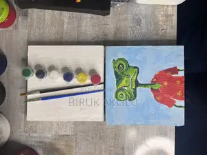 Mini Canvas Painting Kit የስዕል ሸራ ቀለም እና ብሩሽ