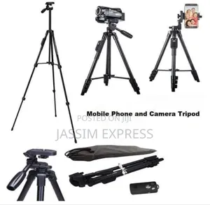 High Grade Aluminum Tripod With 3 Way Head for DSLR Camera and Phone