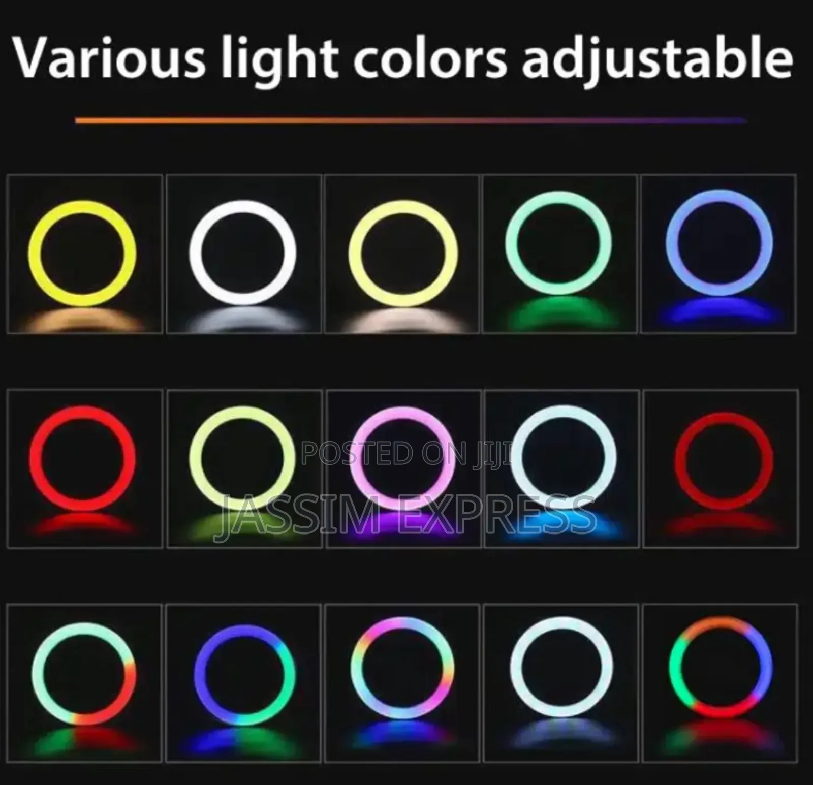 14 Inch 36cm Ring Light Selfie Stick Tripod RGB 16 Colors With2m Stand