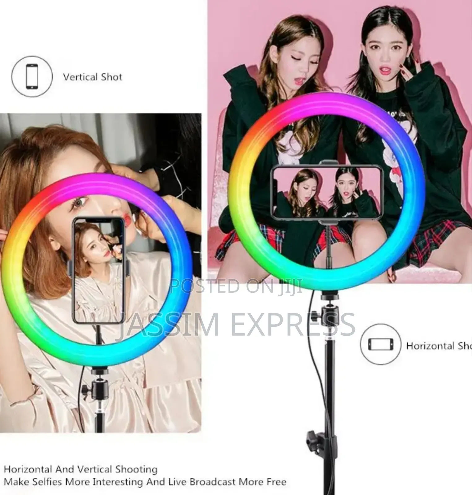 14 Inch 36cm Ring Light Selfie Stick Tripod RGB 16 Colors With2m Stand