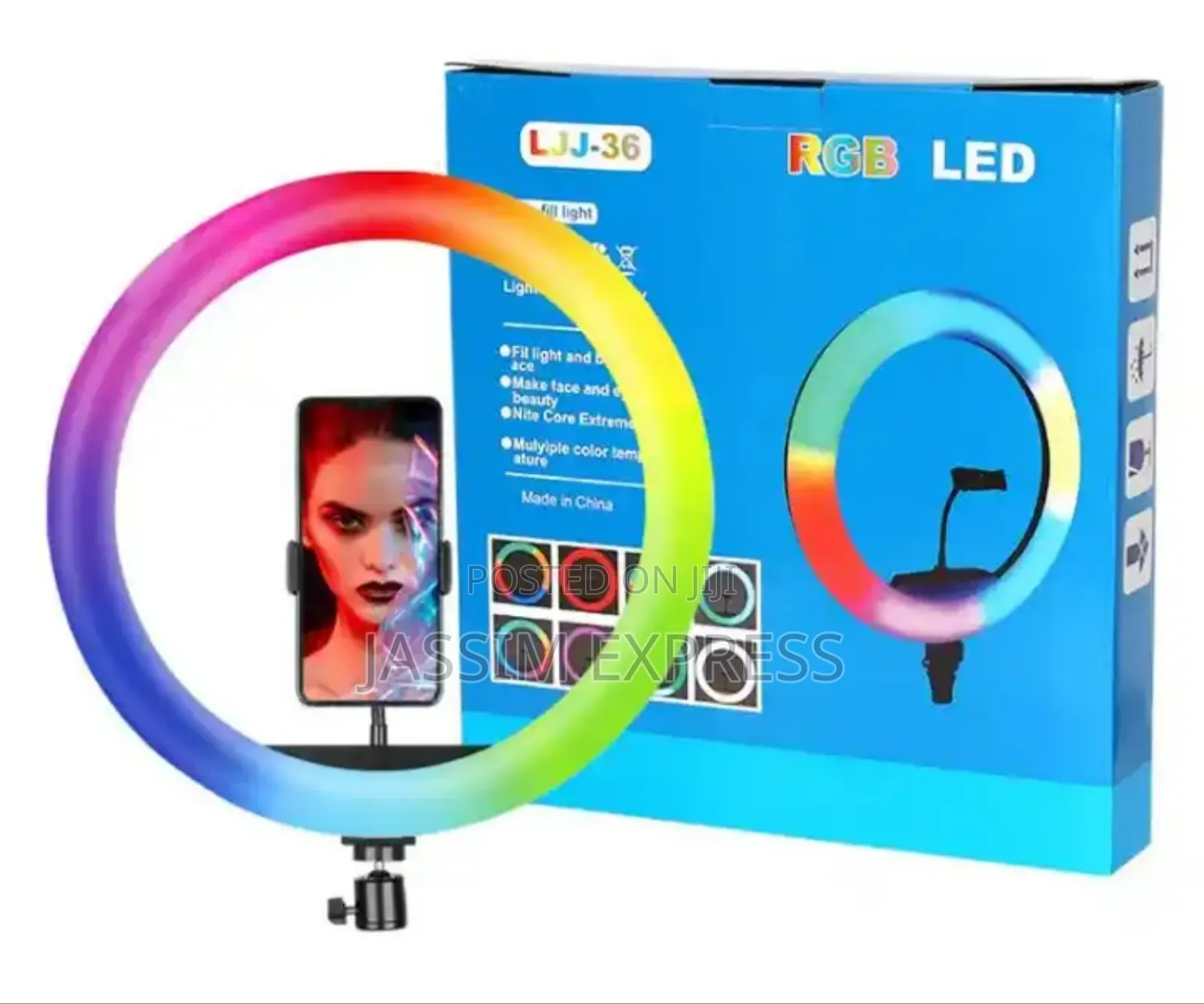 14 Inch 36cm Ring Light Selfie Stick Tripod RGB 16 Colors With2m Stand