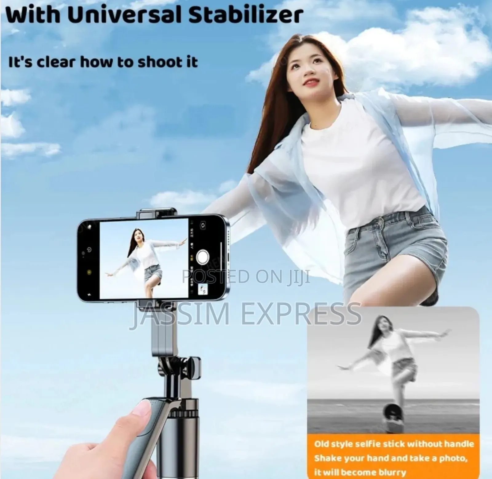 Selfie Stick Tripod 1.7m Adjustable Anti-Shake Stabilizer With Remote