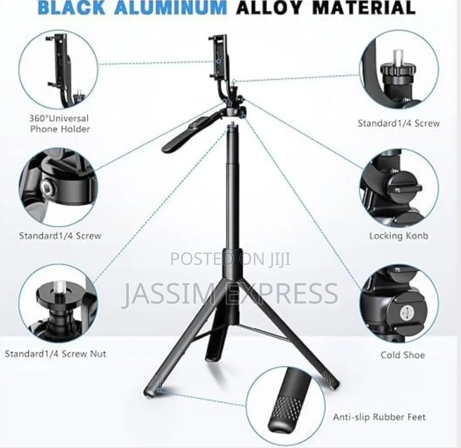 Selfie Stick Tripod 1.7m Adjustable Anti-Shake Stabilizer With Remote