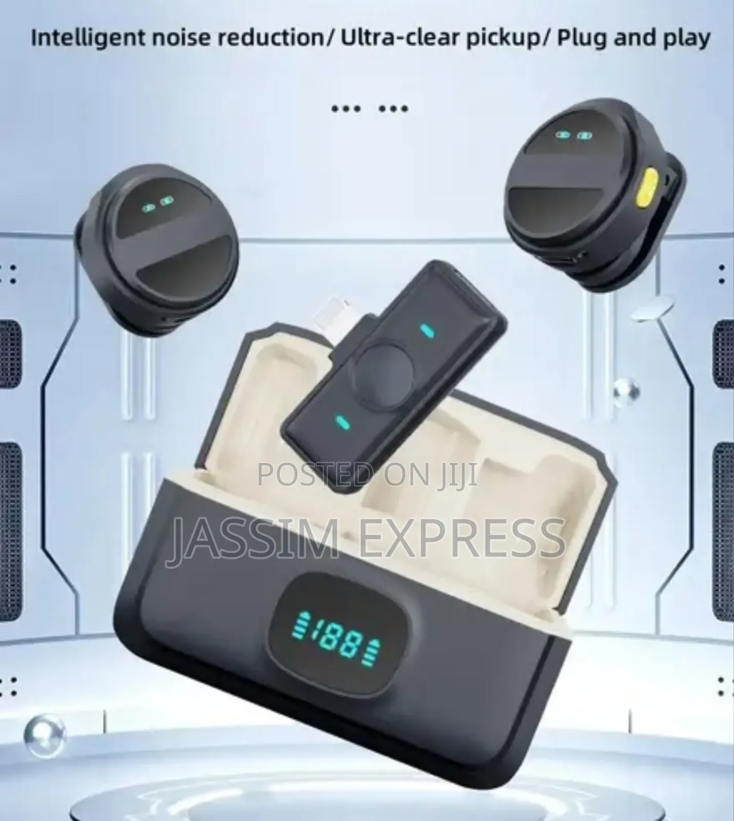 Wireless Lavalier Dual Microphone With Magnetic Clip For Phone Camera