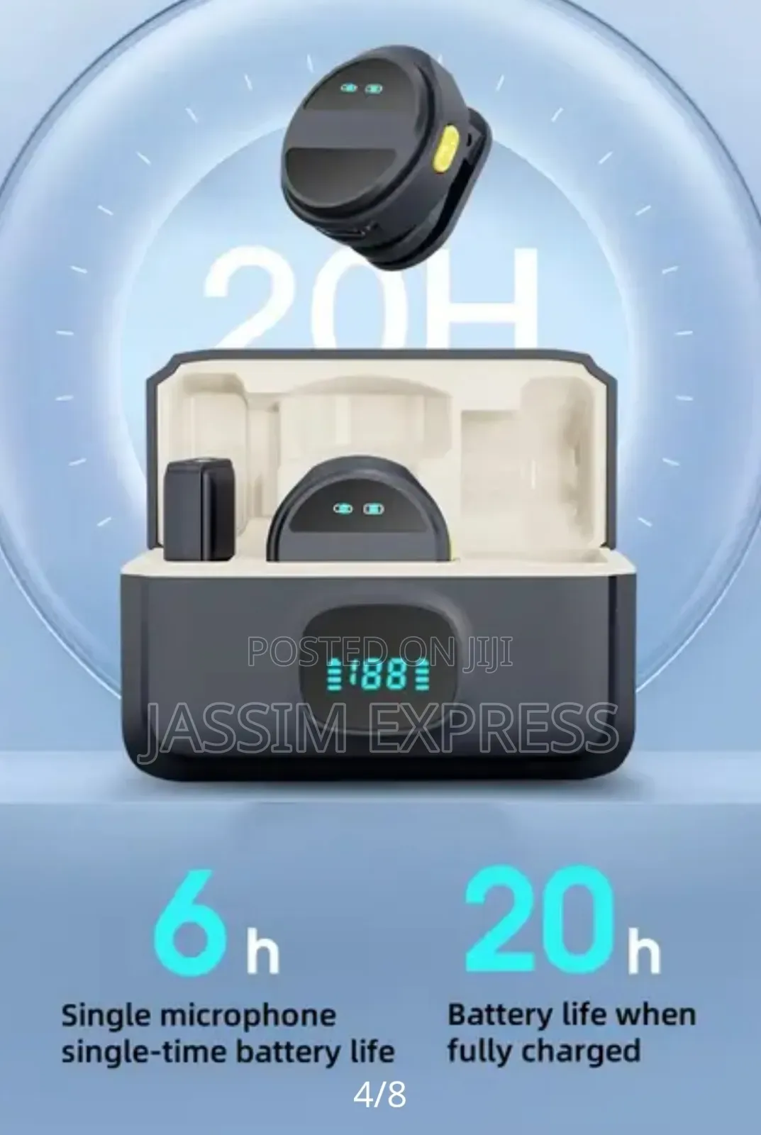 Wireless Lavalier Dual Microphone With Magnetic Clip For Phone Camera