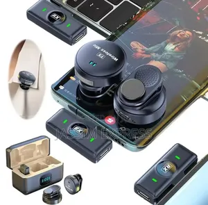 Photo - Wireless Magnetic Button Collar Microphone 40h Battery Lavalier Mic