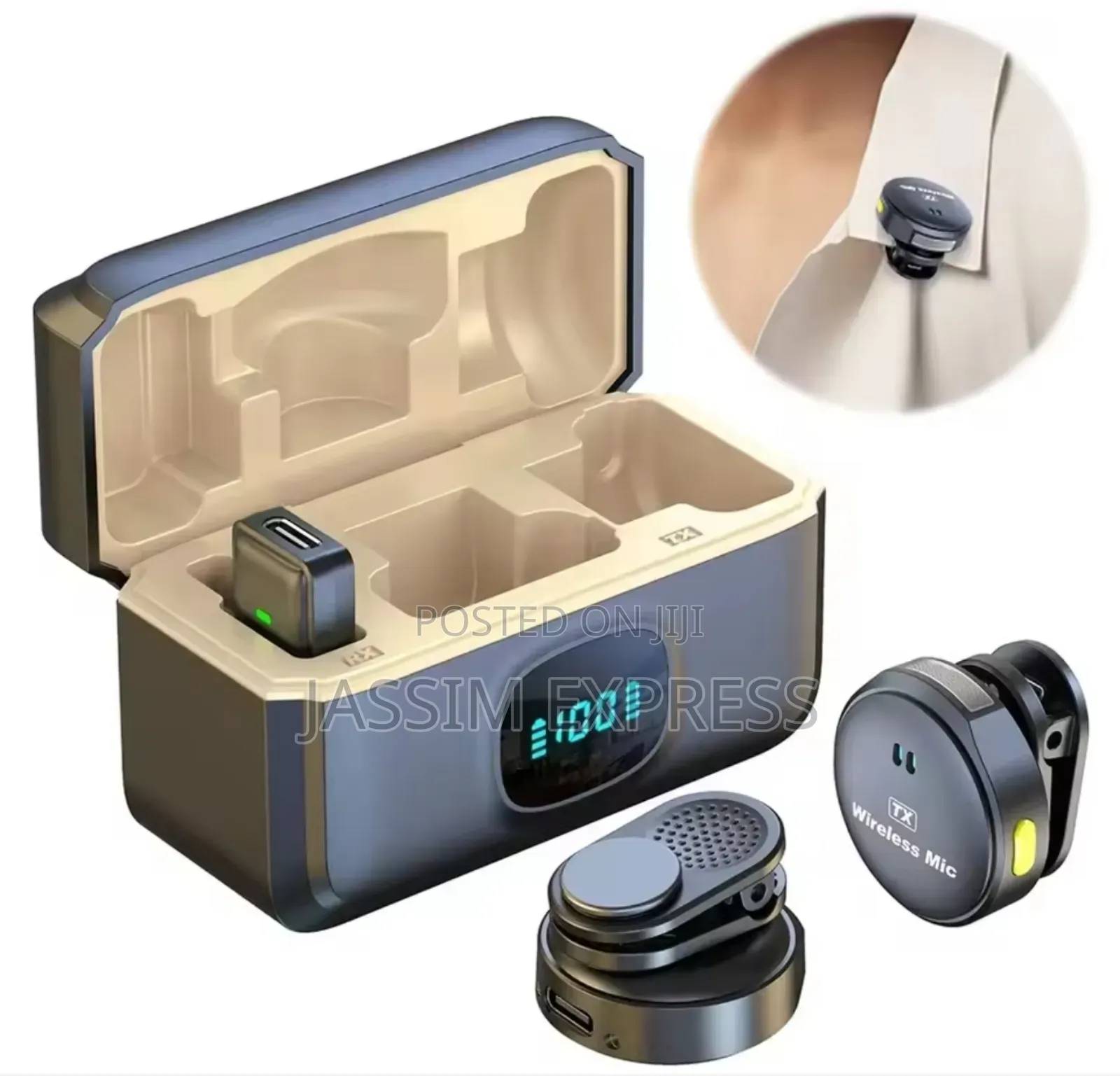 Wireless Magnetic Button Collar Microphone 40h Battery Lavalier Mic