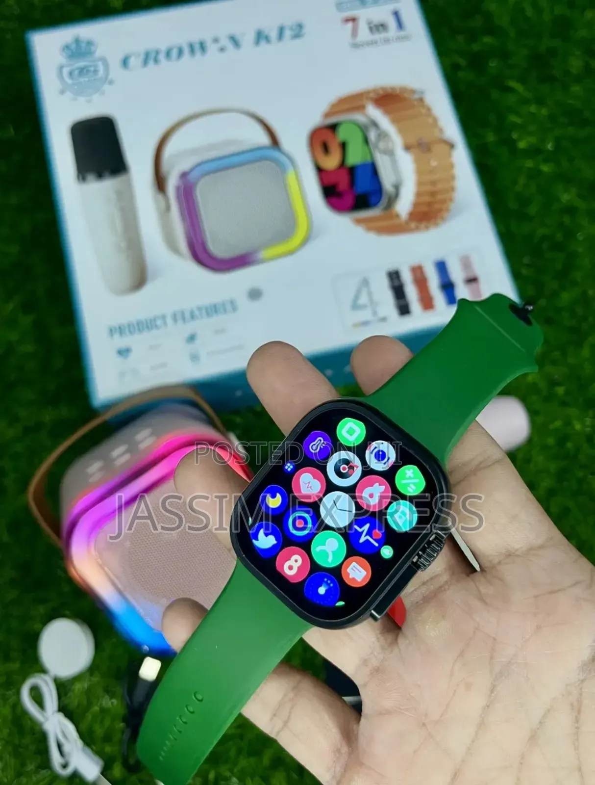 Smart Watch + Microphone + Speaker + 4 Extra Strap (4 in 1)