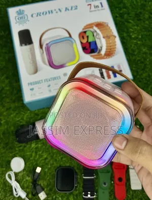 Smart Watch + Microphone + Speaker + 4 Extra Strap (4 in 1)