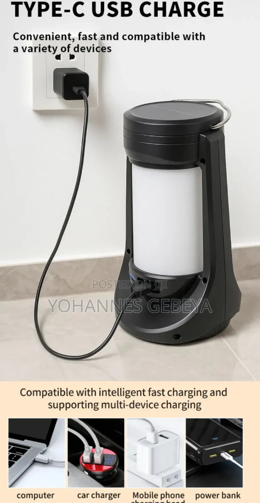 Flickering Solar Camping Light