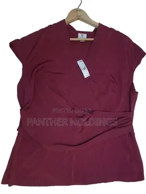 Photo - Worthington Woman's 1x Burgundy v-Neck Blouse Top With Sash