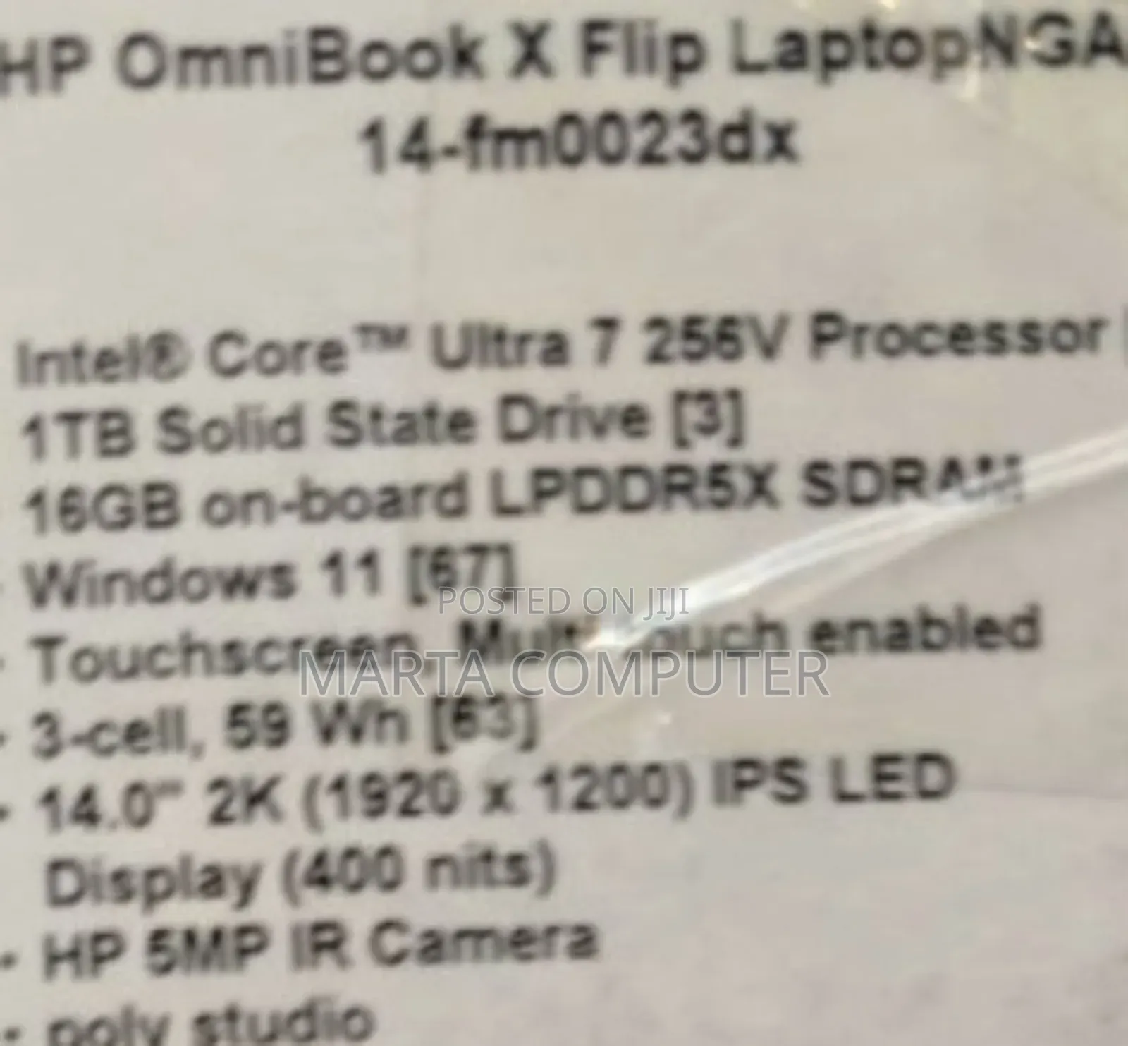 New Laptop HP OmniBook Ultra Flip 14" 16GB Intel Core I7 SSD 1T