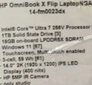 New Laptop HP OmniBook Ultra Flip 14" 16GB Intel Core I7 SSD 1T