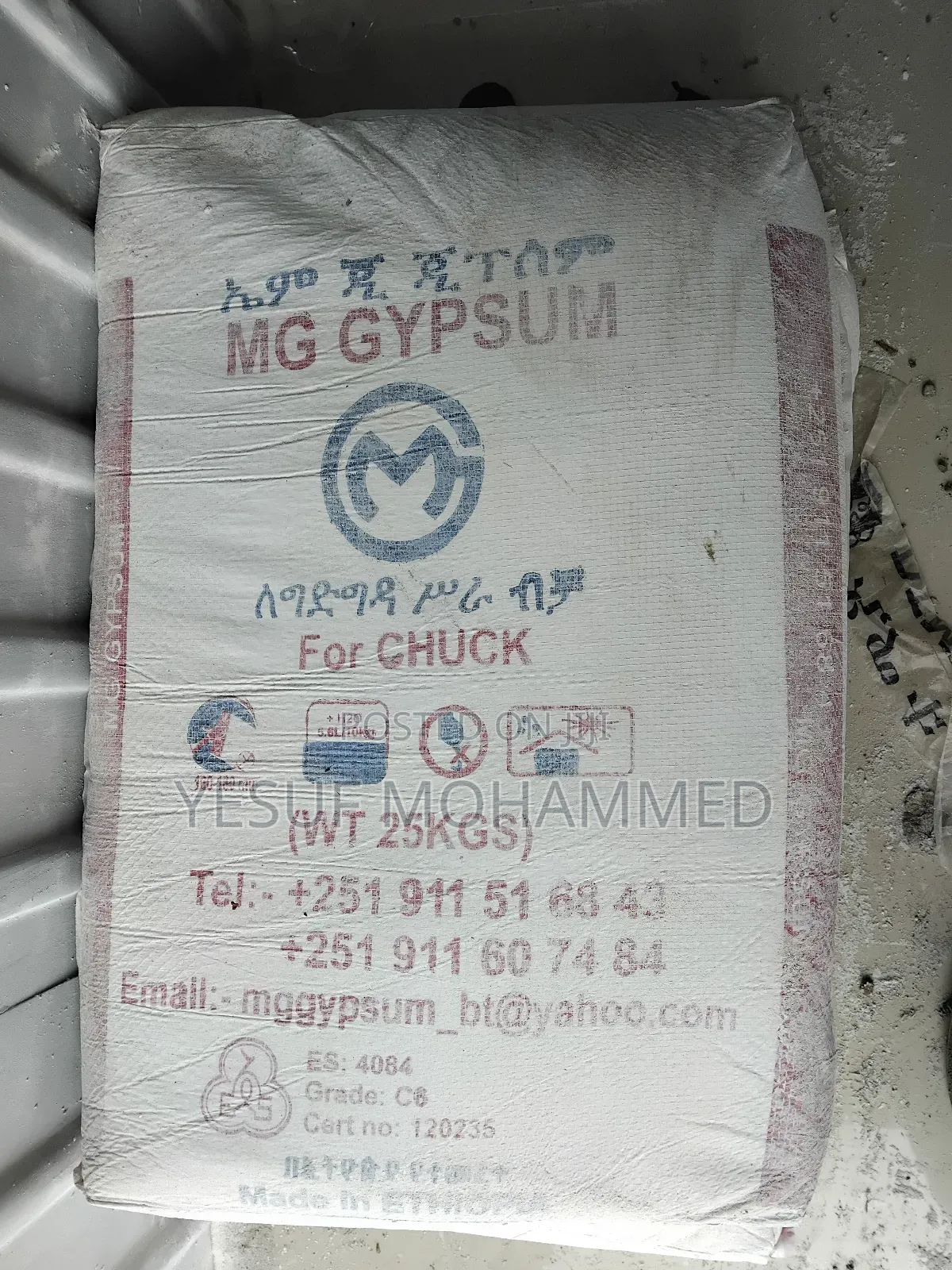 Mg Gypsum for Chuck