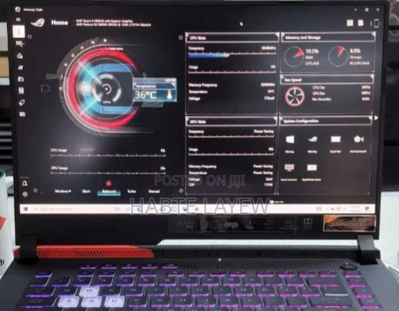 New Laptop Asus ROG Strix G15 16GB AMD Ryzen 9 SSD 512GB