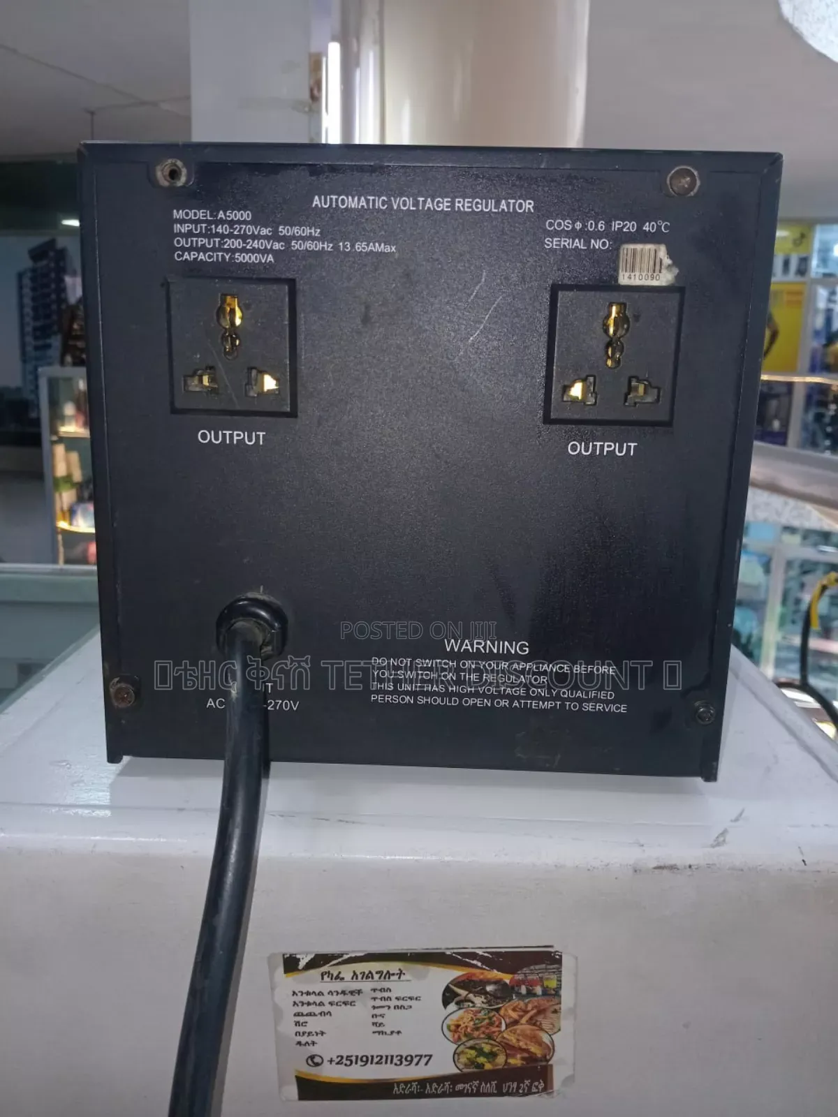 Stabilizer Automatic Voltage Regulator Avr-5000va Used Original