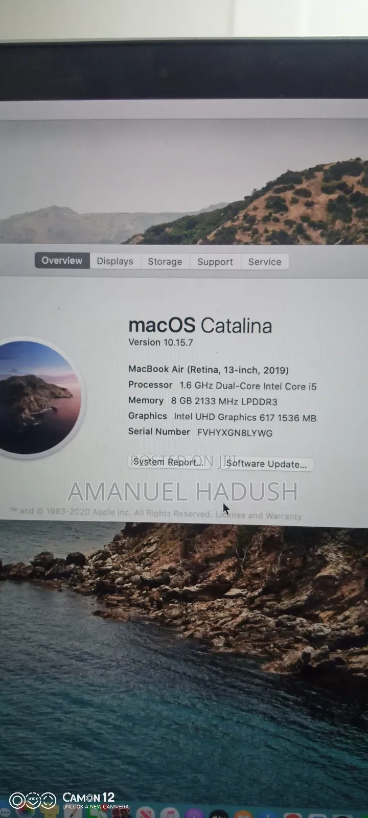 Laptop Apple MacBook Air 2019 8GB Intel Core I5 SSD 128GB