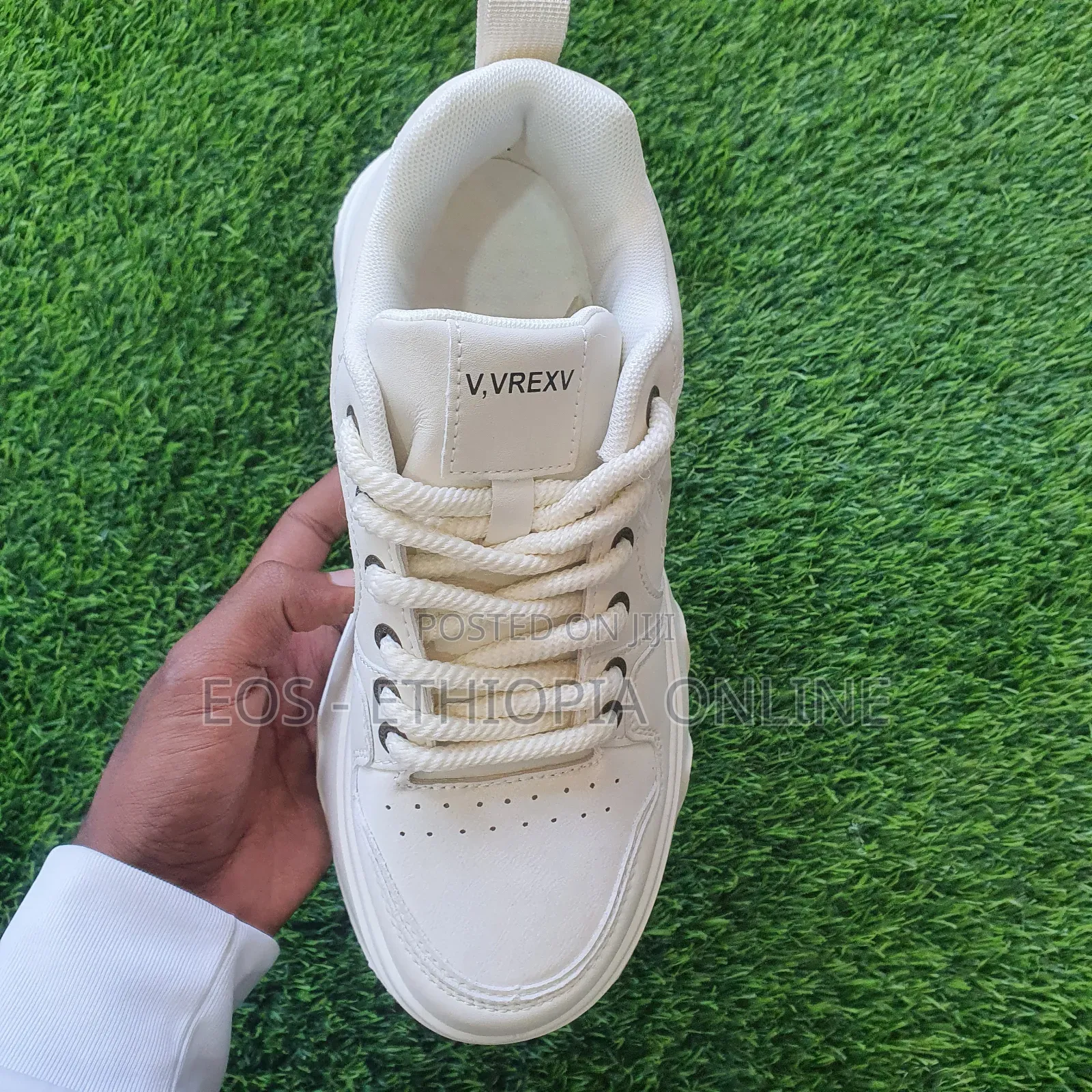 New White Platform Chunky Sole Unisex Sneakers [On Hand]