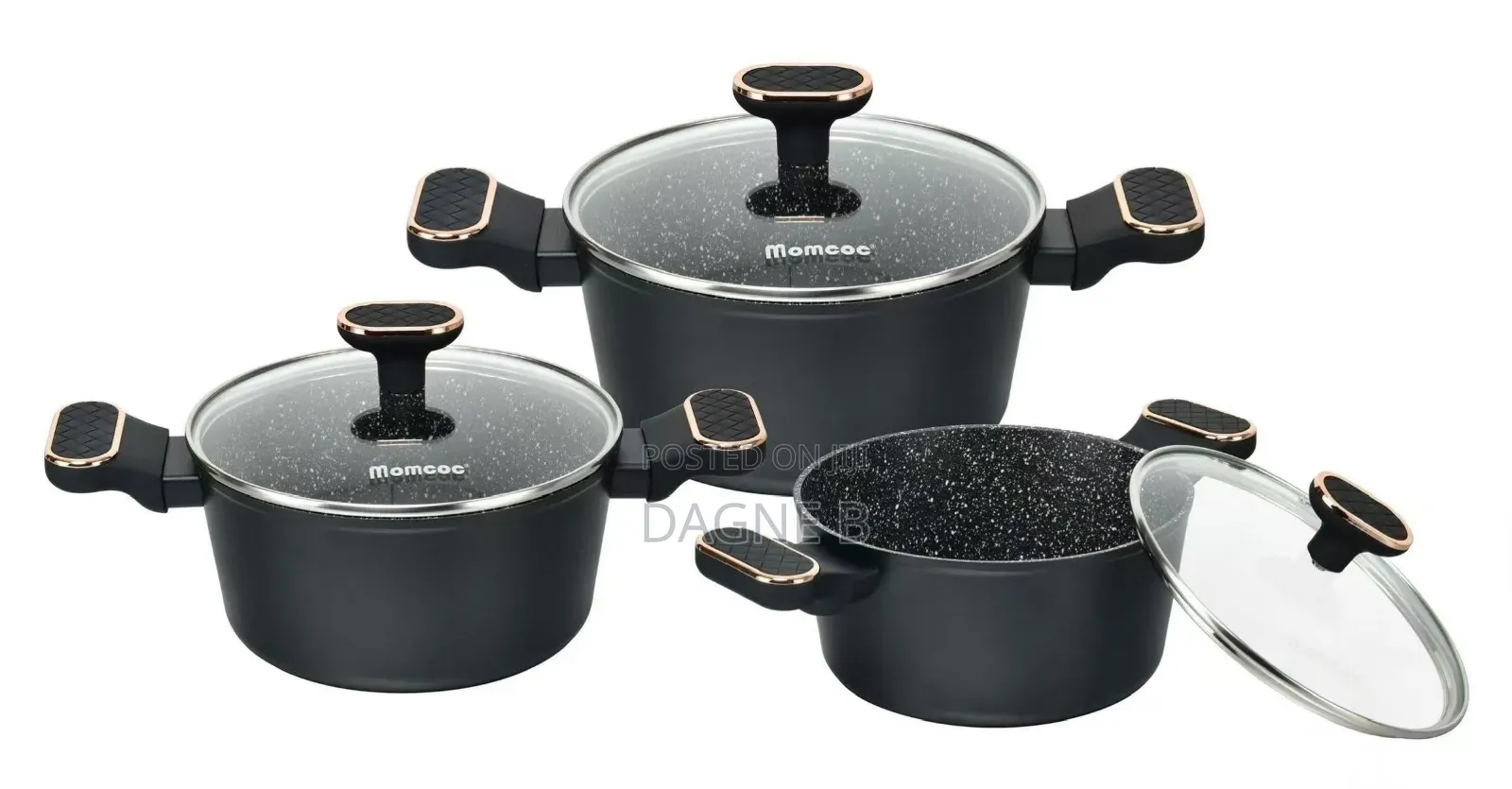 Momcoc Granite 3psc Cookware