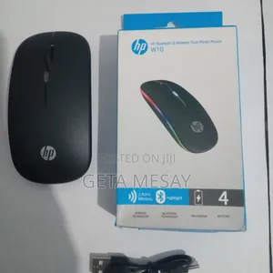 Hp W10 Bluetooth 2.4ghz Wireless Dual Mode Rechargeable Mouse