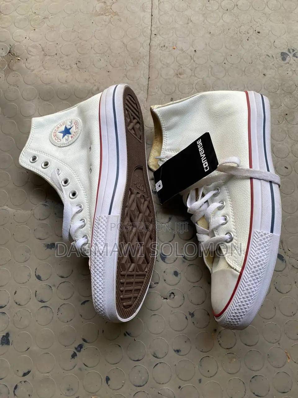 All Star Converse White Leather Boots 3,499
