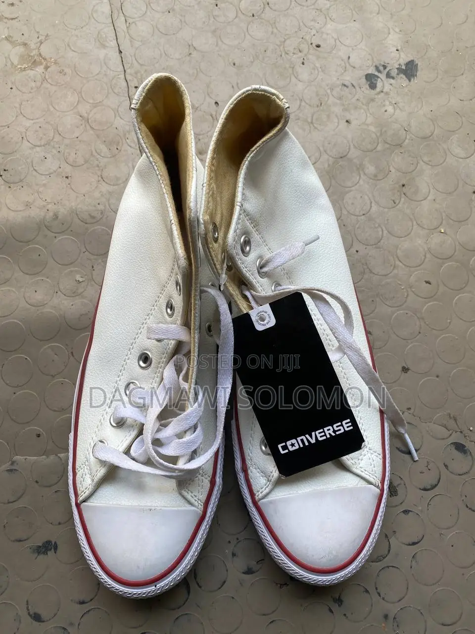 All Star Converse White Leather Boots 3,499