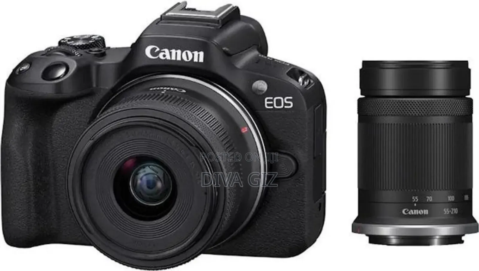 Canon Eos R50 + Rf-S 18-45mm Is STM + Rf-S 55-210mm Is Stm, Black