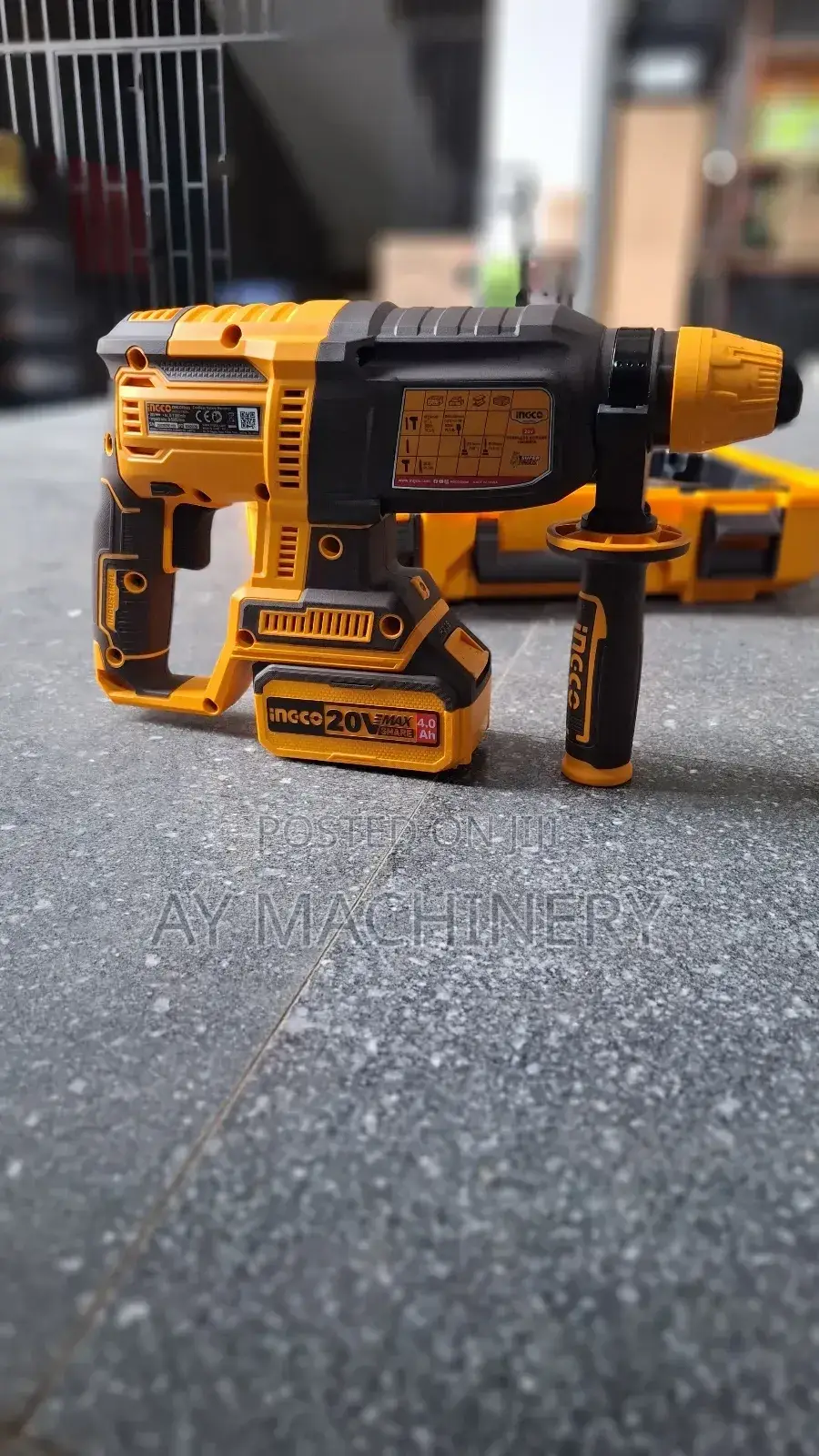 Ingco Brushless Chargeable Hammer Drill 4ah 20v