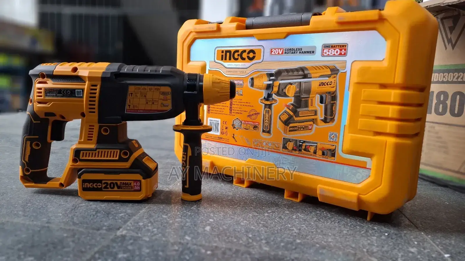 Ingco Brushless Chargeable Hammer Drill 4ah 20v