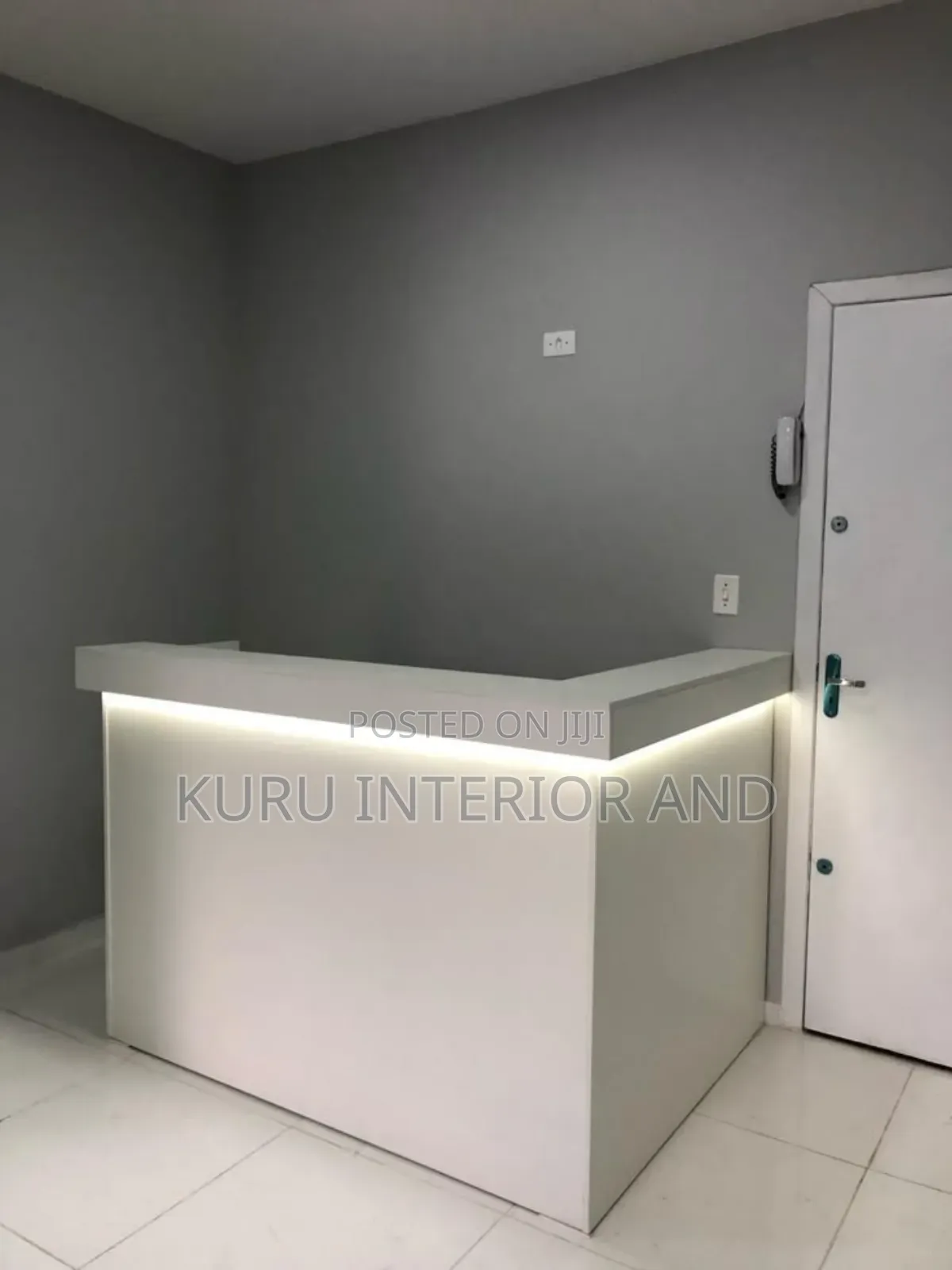 L Shape Reception Tabel 150 Cm X 100cm Debth 120cm Height